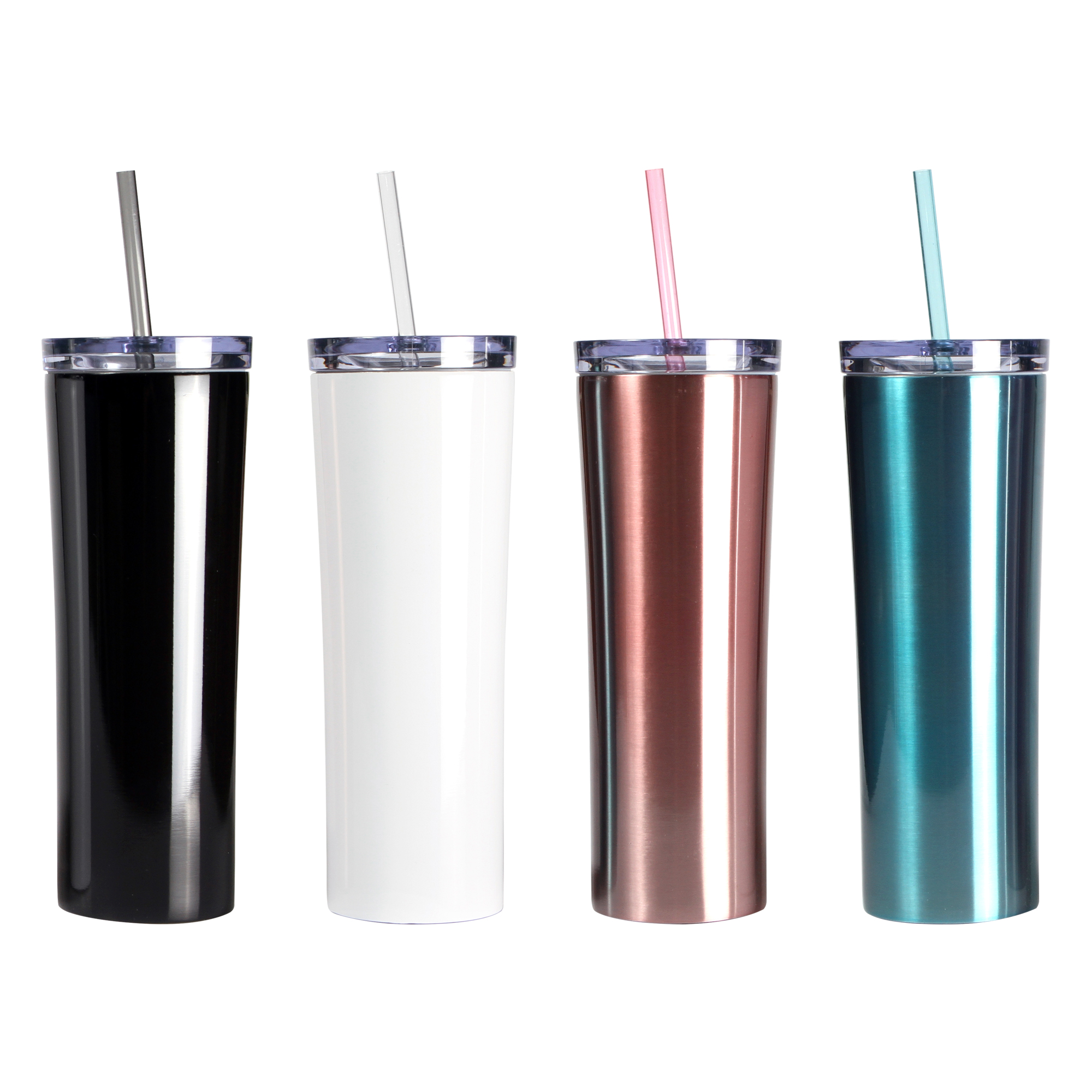 TERMO DOBLE PARED CON TAPA Y POPOTE CAPACIDAD DE 16OZ E541
